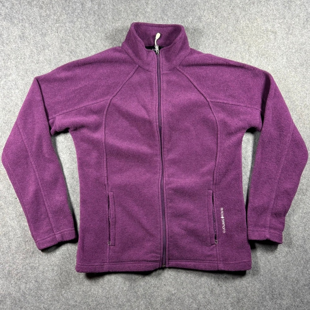 Black Diamond Womens Full Zip Fleece Jacket‎ Plum Purple Mock Neck Raglan Small